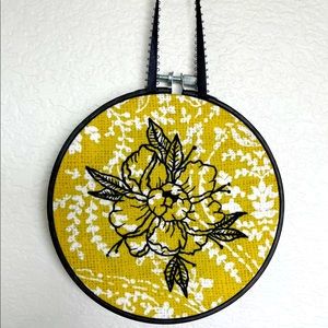 Floral embroidery hoop